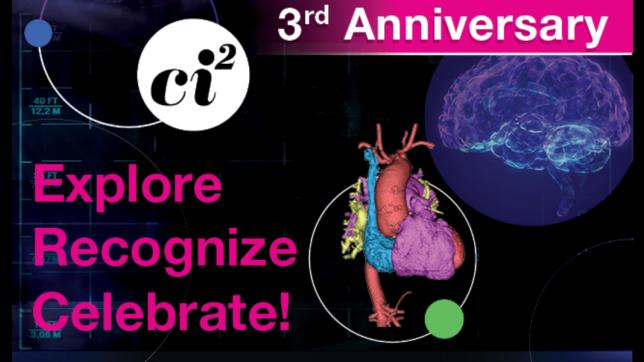 The 3rd anniversary poster shows the ci2 logo and the words "Explore, Recognize, Celebrate!"